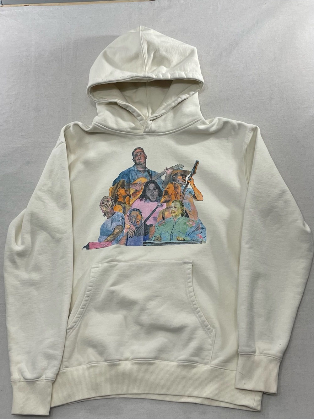 Zach Bryan Hoodie Mens L White The Quittin Time Tour Country Graphic Sweatshirt